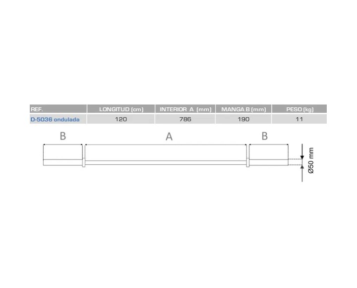 D-5036 BARRE DE BICEPS DIAMETRE 50 MM.